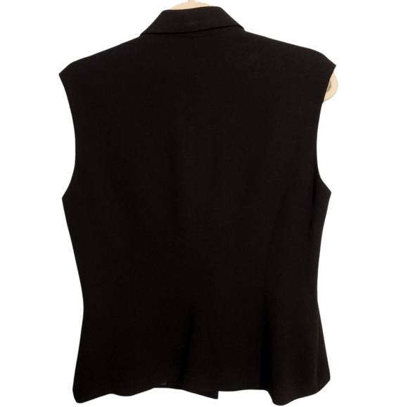 Cynthia Steffe | Woman's Black Vintage Sleeveless Double-Breasted Vest (Size 14) - Picture 12 of 12